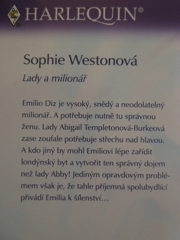 LADY A MILIONÁŘ, SOPHIE WESTONOVÁ, **an