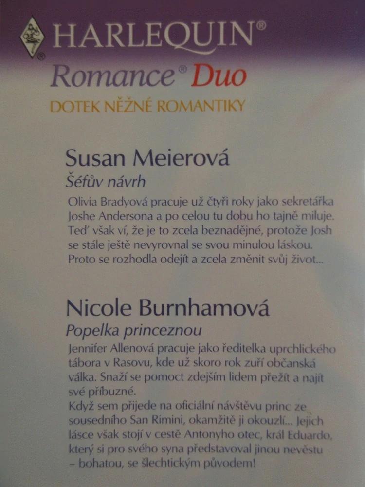 ŠÉFŮV NÁVRH, SUSAN MEIEROVÁ, POPELKA PRINCEZNOU, NICOLE BURNHAMOVÁ, **an