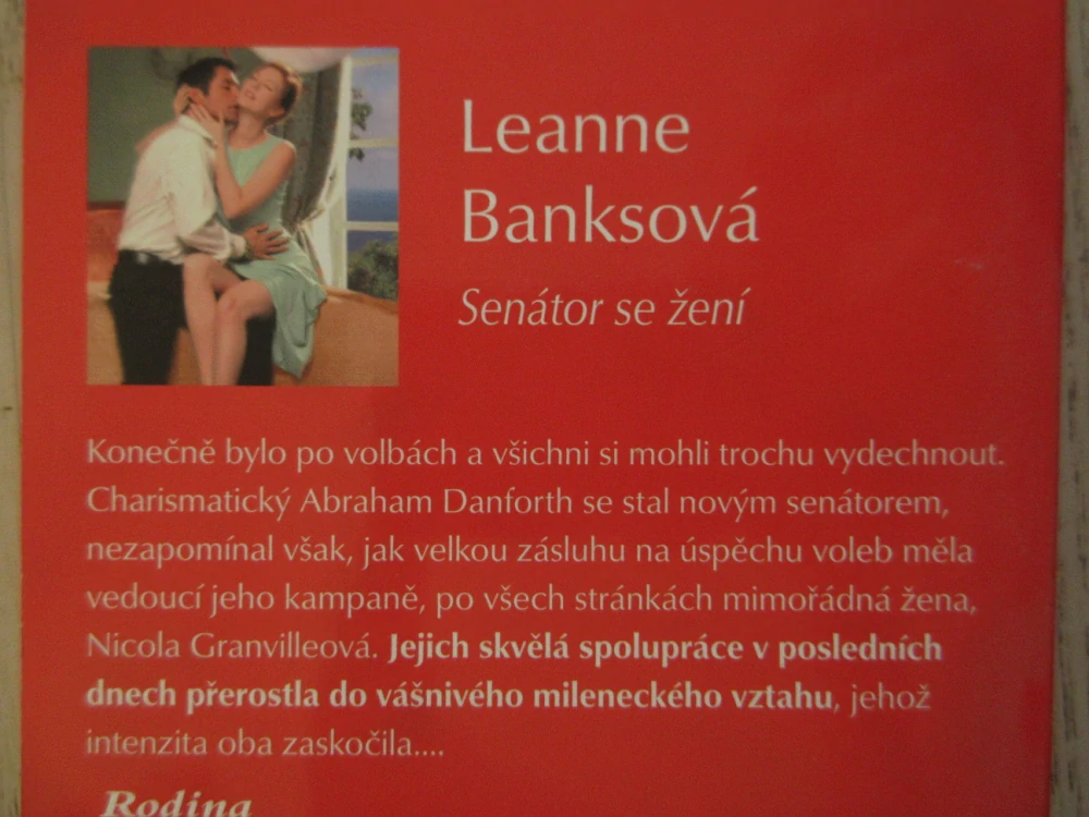 SENÁTOR SE ŽENÍ, LEANNE BANKSOVÁ, **an