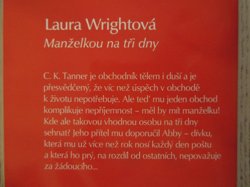 MANŽELKOU NA TŘI DNY, LAURA WRINGHTOVÁ, **an