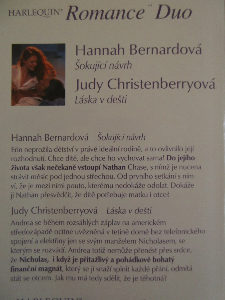 ŠOKUJÍCÍ NÁVRH, HANNAH BERNARDOVÁ, LÁSKA V DEŠTI, JUDY CHRISTENBERRYOVÁ, **an