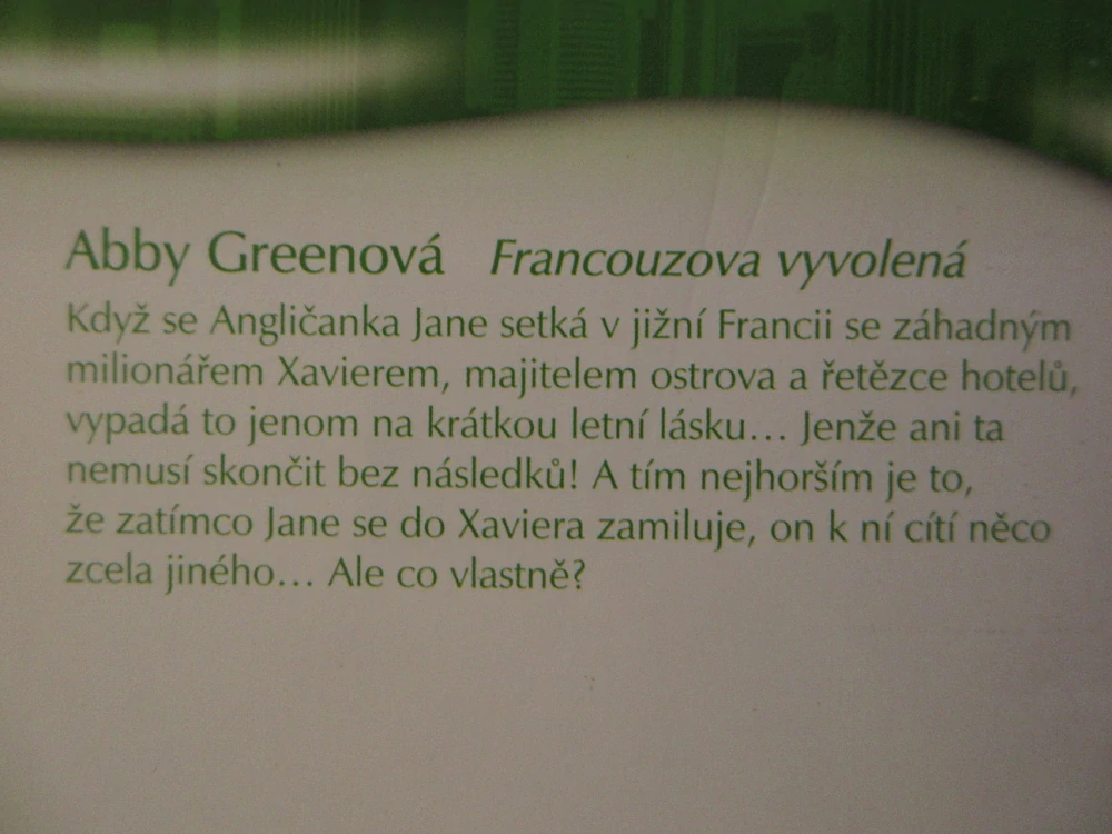 FRANCOUZOVA VYVOLENÁ, ABBY GREENOVÁ, **an