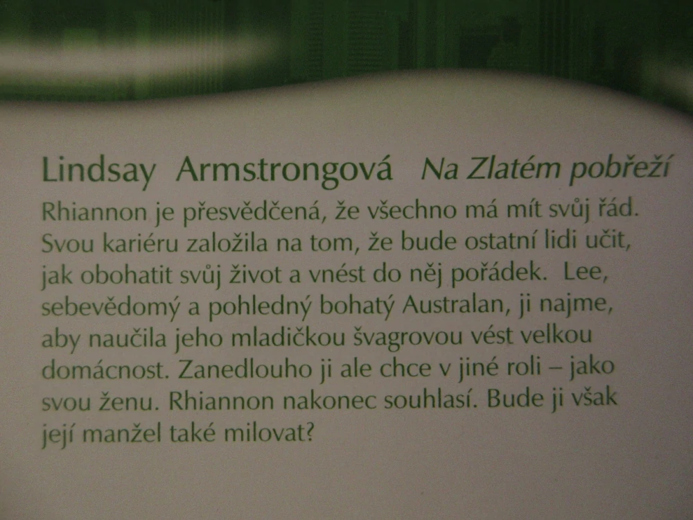 NA ZLATÉM POBŘEŽÍ, LINDSAY ARMSTRONGOVÁ, **an