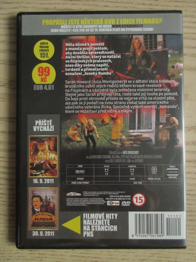 KRUTÁ SPRAVEDLNOST, J. MONTGOMERY, S. MEMEL, DVD FILM