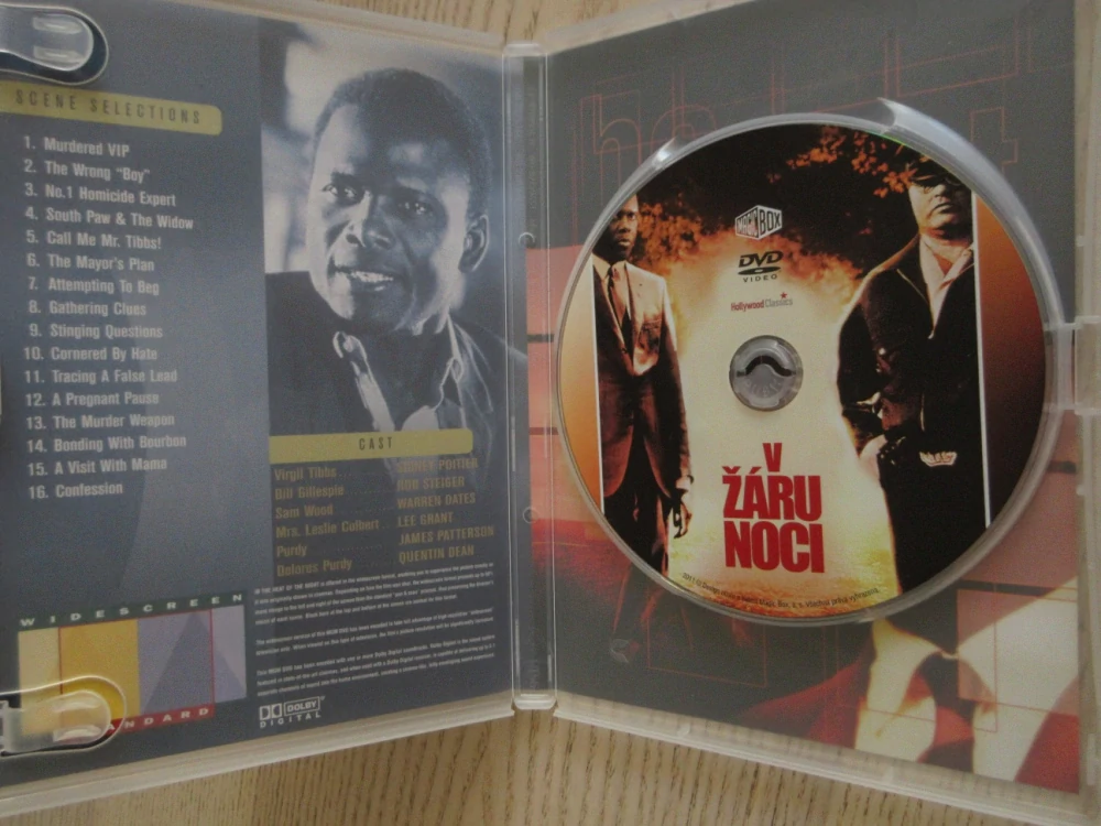 V ŽÁRU NOCI, S.POITIER, R.STEIGER, GB OBAL, ČESKÁ VERZE, DVD FILM