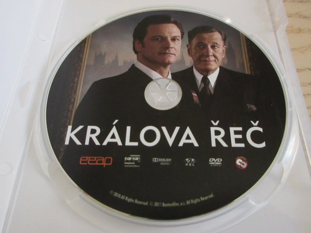 KRÁLOVA ŘEČ, C.FIRTH, G.RUSH, GB OBAL, ČESKÁ VERZE, DVD FILM