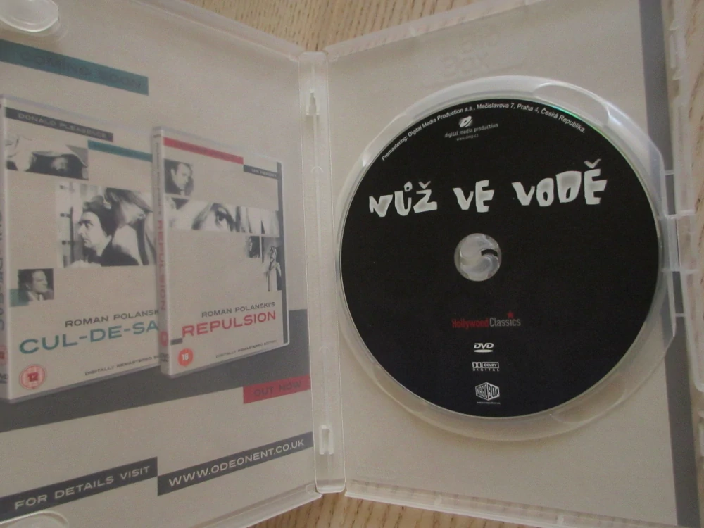 NŮŽ VE VODĚ, POLANSKI, GB OBAL, ČESKÁ VERZE, DVD FILM