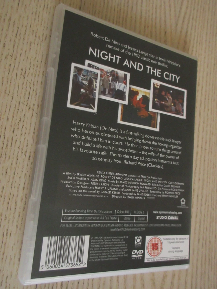 NOC A MĚSTO, R.DE NIRO, J.LANGE, GB OBAL, ČESKÁ VERZE, DVD FILM