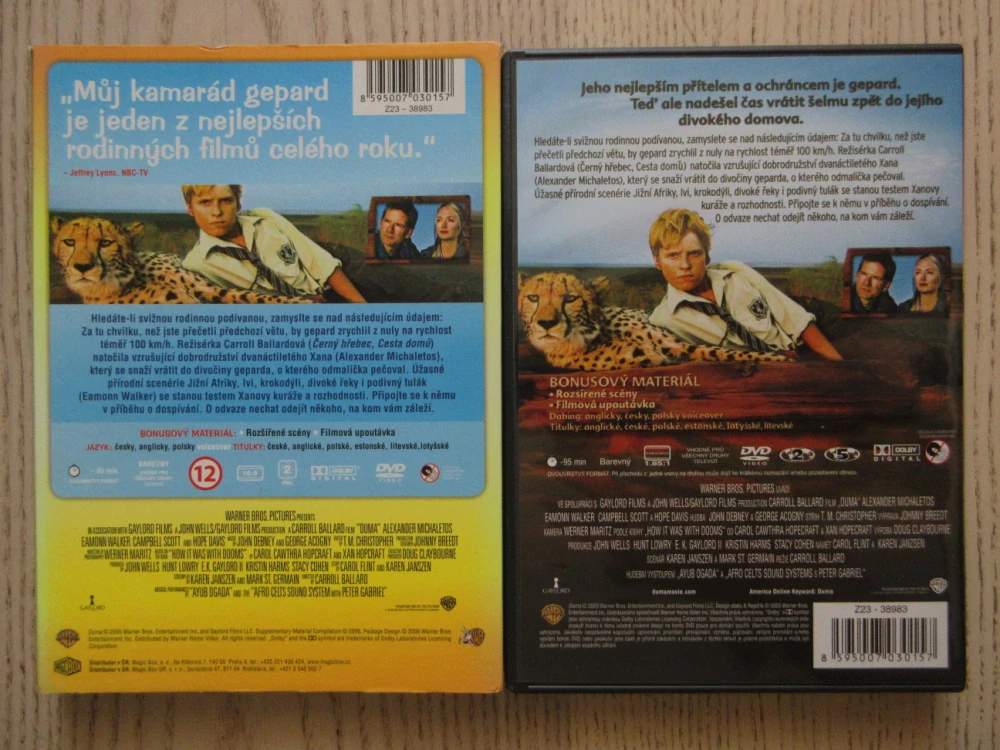 MŮJ KAMARÁD GEPARD, DVD FILM 