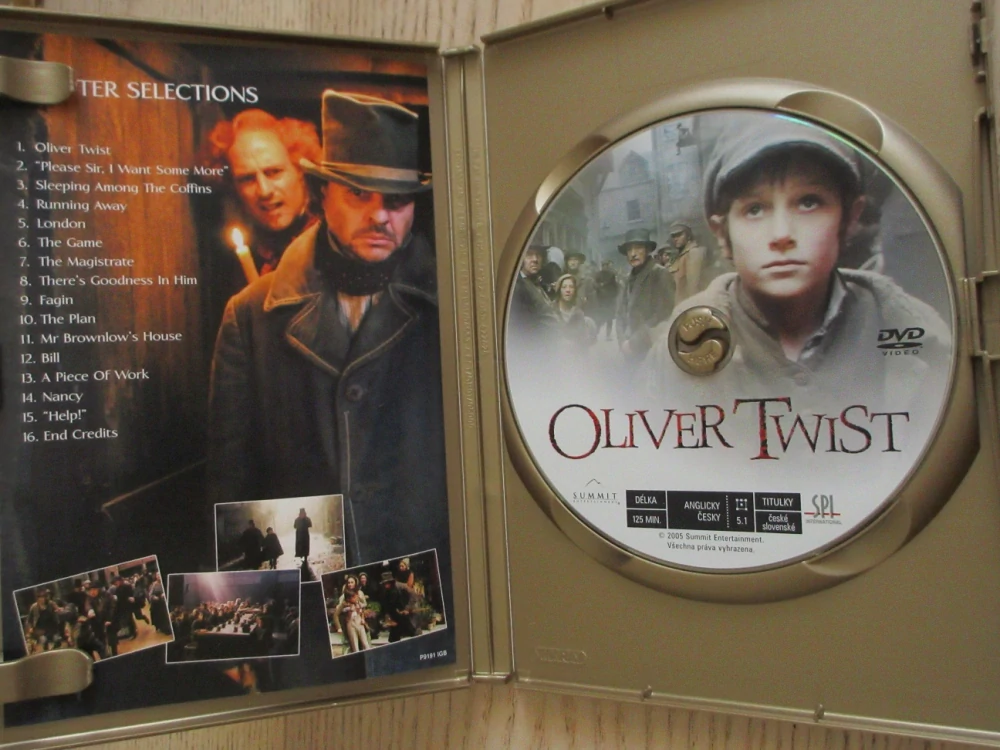 OLIVER TWIST, B.KINGSLEY, M.STRONG, GB OBAL, ČESKÉ DVD FILM