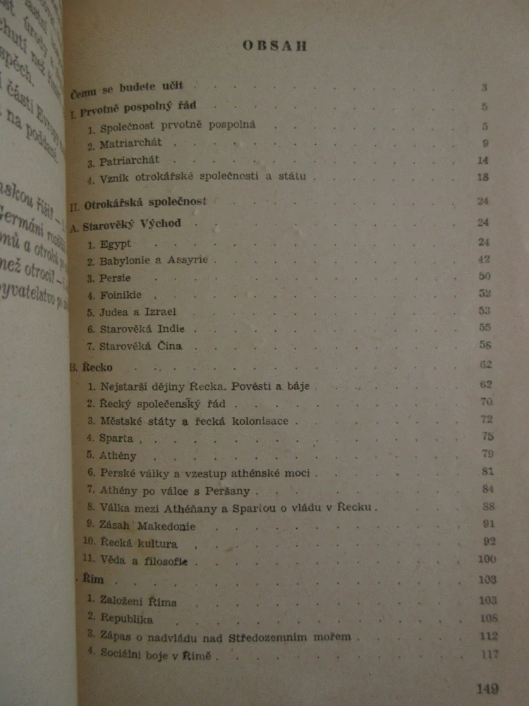 DĚJINY STAROVĚKU, UČEBNICE DĚJEPISU PRO DRUHOU TŘÍDU STŘEDNÍCH ŠKOL, 1951, **an