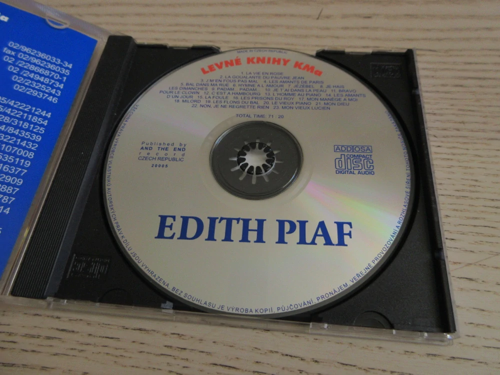 THE BEST OF EDITH PIAF, CD HUDBA