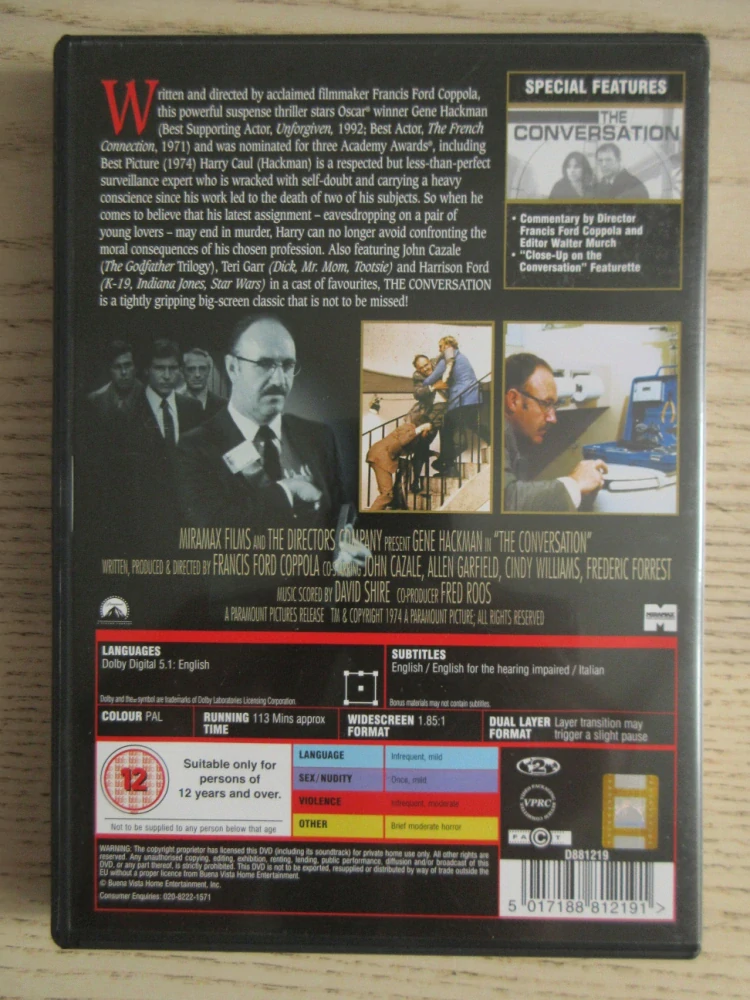 ROZHOVOR, G. HACKMAN, GB OBAL, ČESKÉ DVD FILM