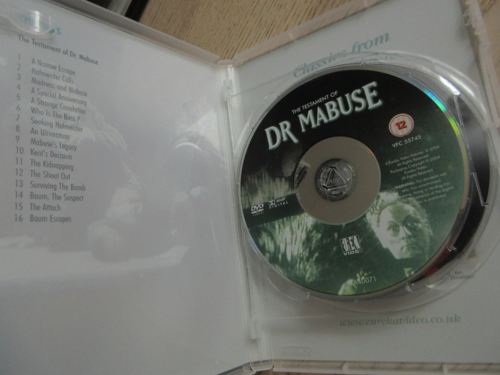 ZÁVĚŤ DR.MABUSE, GB OBAL, ČESKÉ TIT., 2XDVD FILM