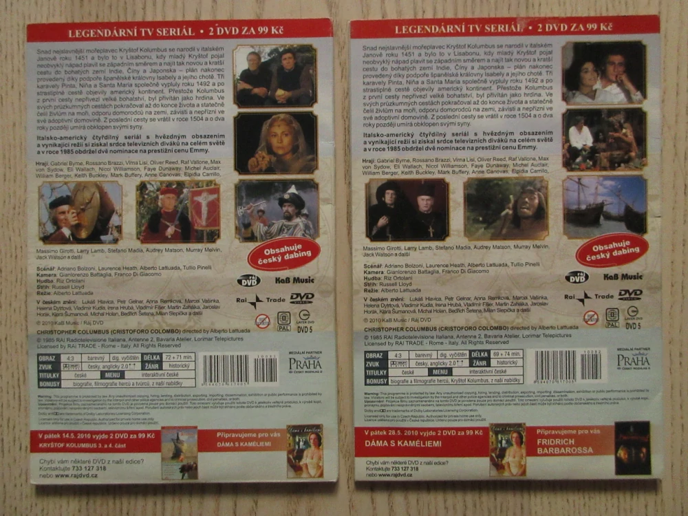 KRYŠTOF KOLUMBUS, G. BYRNE, O. REED, ČÁST 1-4, 4X DVD FILM