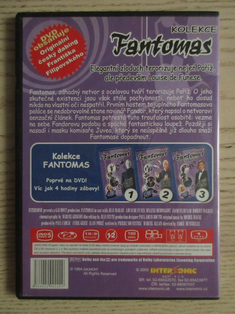 FANTOMAS, 1., L. DE FUNES, J. MARAIS, DVD FILM