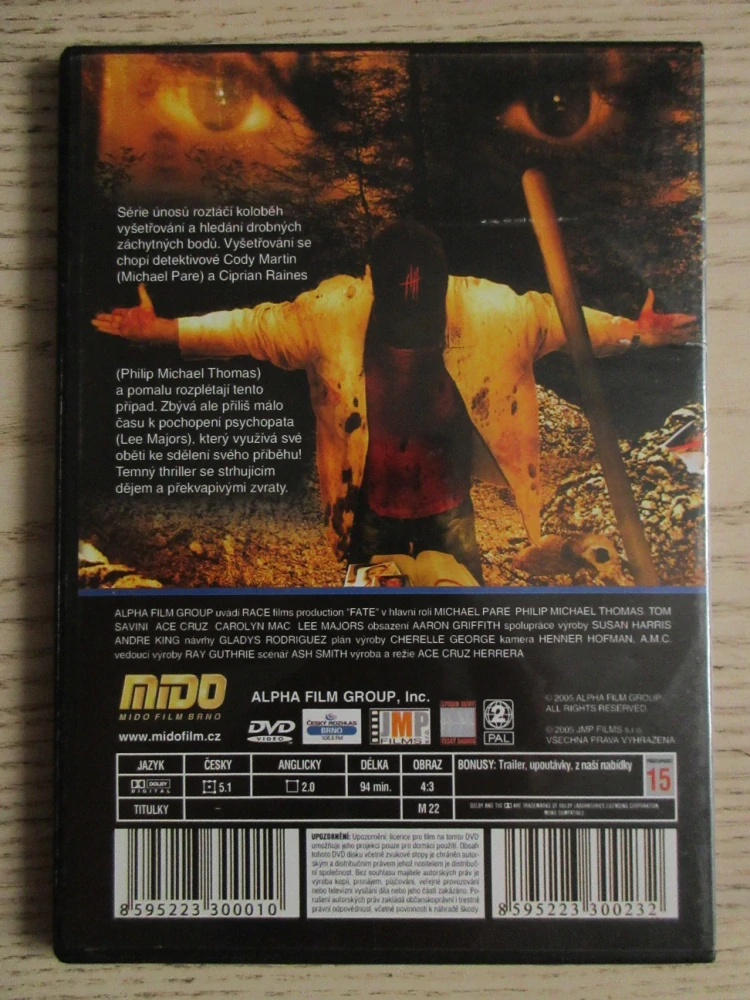FATE, SMRTÍCÍ SDĚLENÍ, P. M. THOMAS, L. MAJORS, DVD FILM