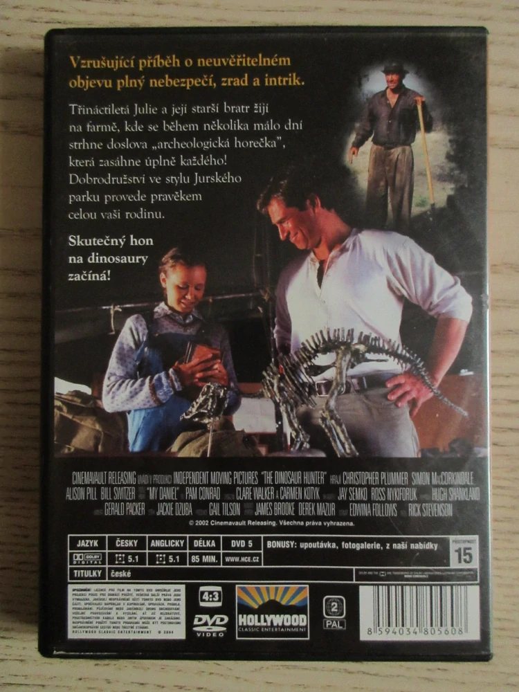 LOVEC DINOSAURŮ, CH. PLUMMER, B. SWITZER, DVD FILM