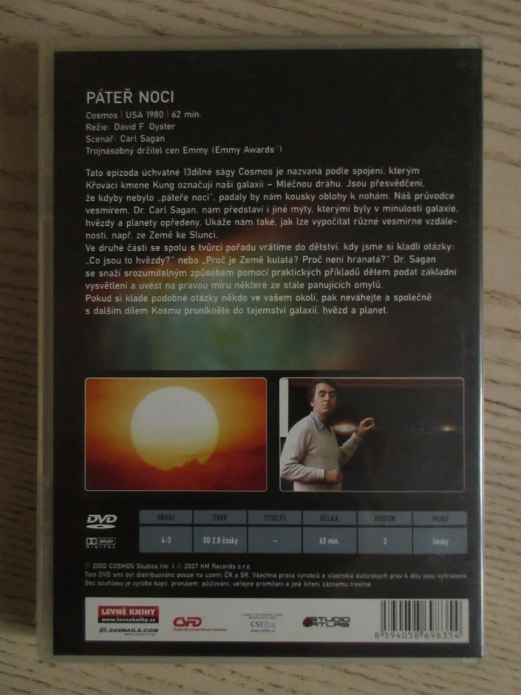 PÁTEŘ NOCI, COSMOS CARL SAGAN, DVD FILM DOKUMENT