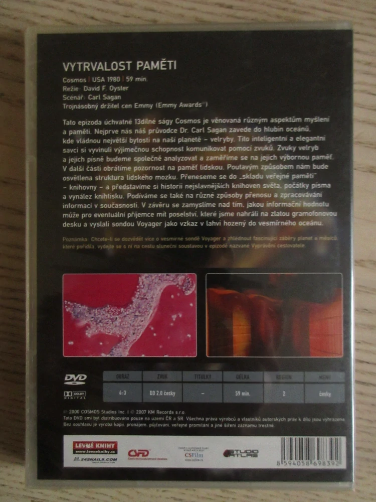 VYTRVALOST PAMĚTI, COSMOS CARL SAGAN, DVD FILM DOKUMENT
