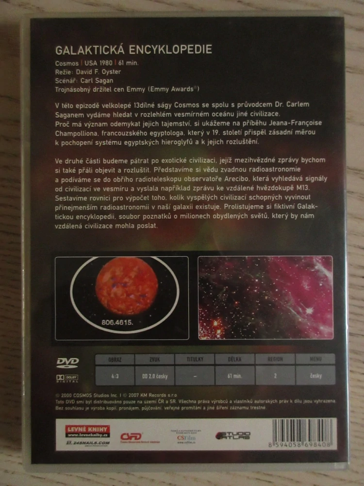 GALAKTICKÁ ENCYKLOPEDIE, COSMOS CARL SAGAN, DVD FILM DOKUMENT