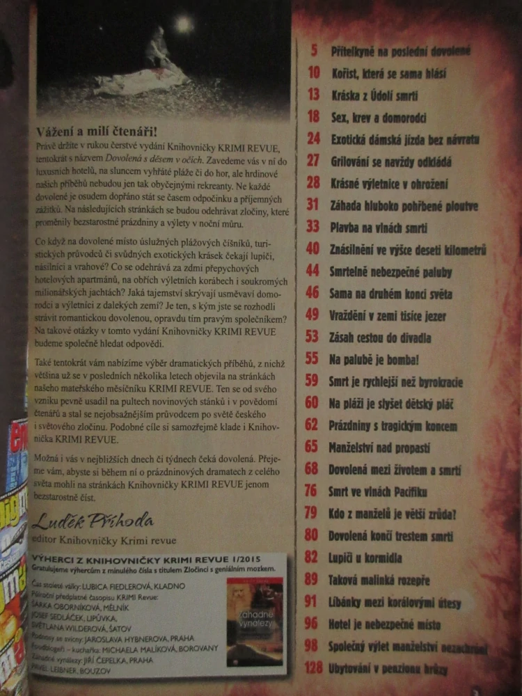 DOVOLENÁ S DĚSEM V OČÍCH, KNIHOVNIČKA KRIMI REVUE, 2/2015, **an