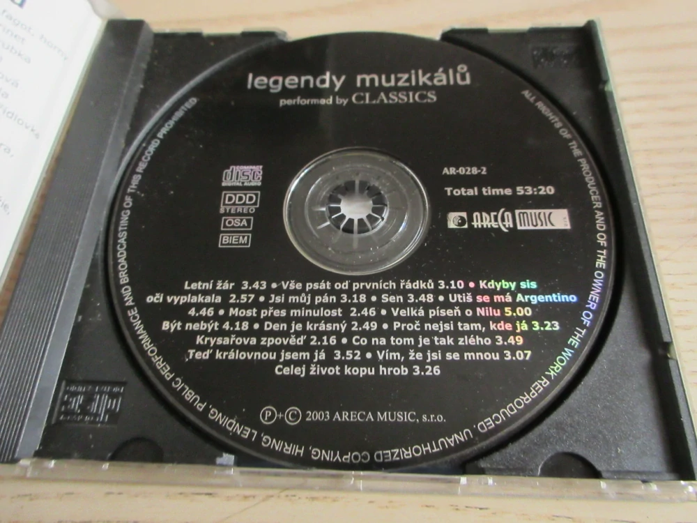 LEGENDY MUZIKÁLŮ, CD HUDBA