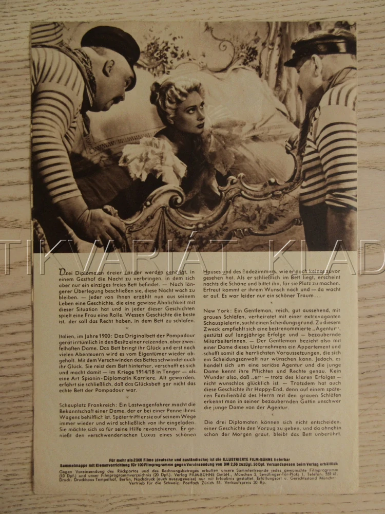 TAJEMSTVÍ LOŽNIC, V. DE SICA, D. ADAMS, F. PERIER, BIO PROGRAM Č. 2375