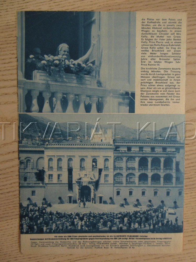 LE MARIAGE DE MONACO, G. KELLY, BIO PROGRAM Č. 3256