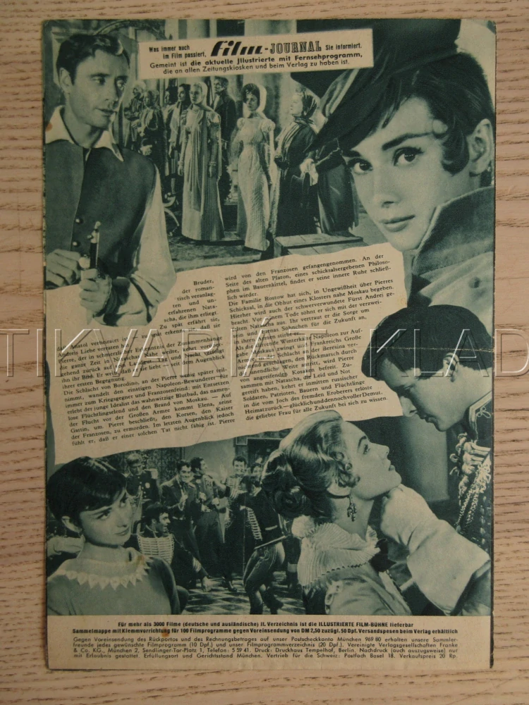 VOJNA A MÍR, A. HEPBURN, H. FONDA, A. EKBERG, BIO PROGRAM Č. 3622