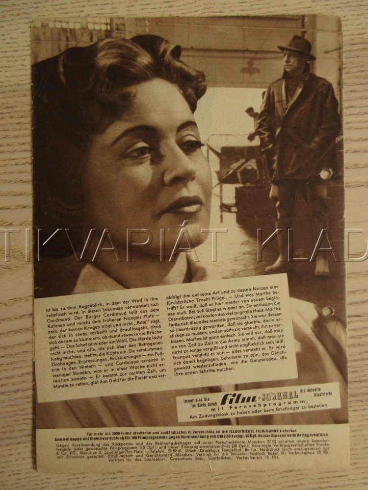 LE SANG À LA TÊTE, J. GABIN, P. FRANKEUR, J. PAROLI, BIO PROGRAM Č. 3787