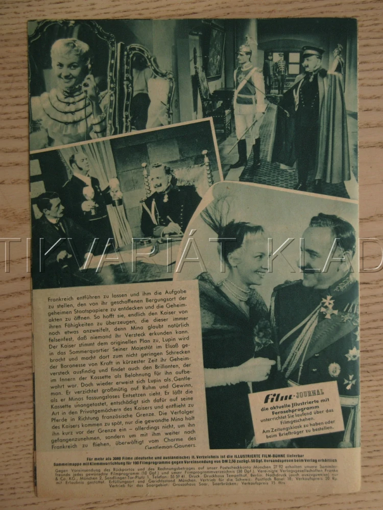 DOBRODRUŽSTVÍ ARSENA LUPINA, O. E. HASSE, L. PULVER, H. ROLLAN, BIO PROGRAM Č. 3853