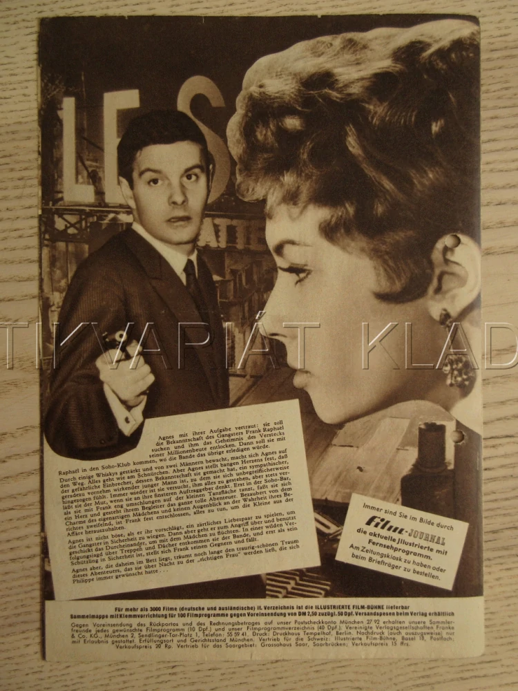 ESCAPADE, L. JOURDAN, D. CARREL, R. HANIN, BIO PROGRAM Č. 3909