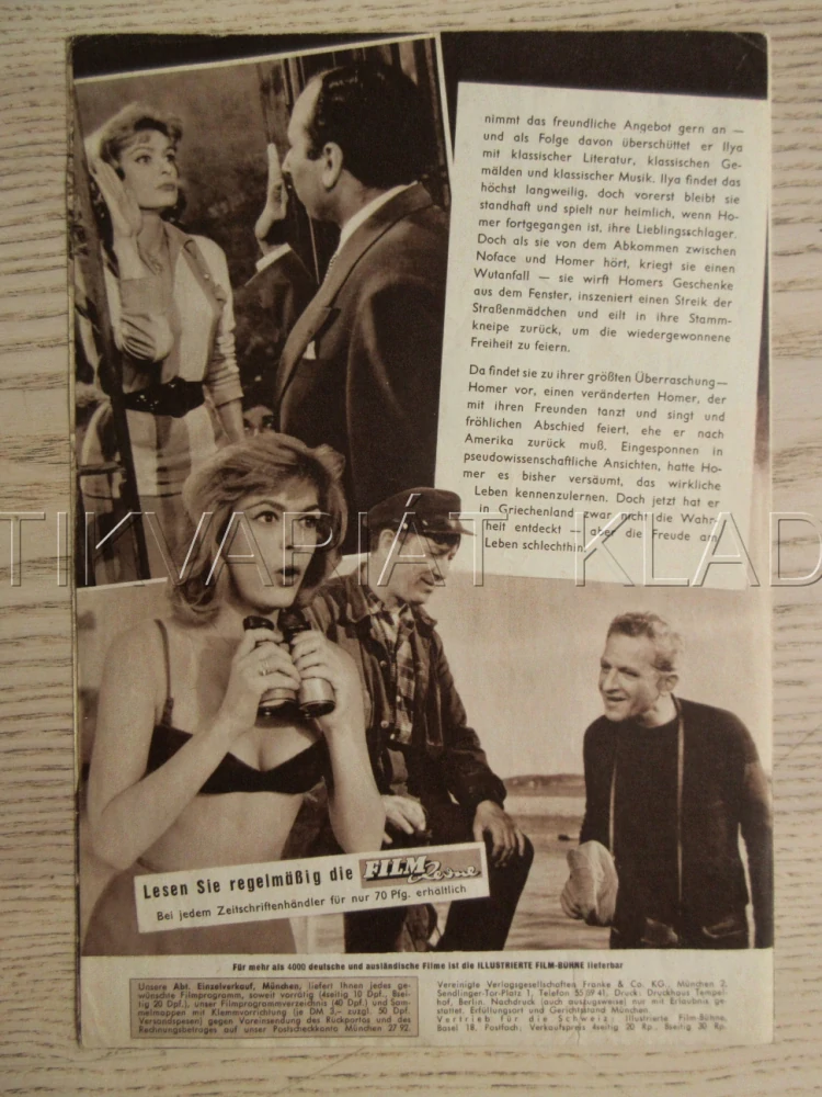 NIKDY V NEDĚLI, M. MERCOURI, J. DASSIN, G. FOUNDAS, BIO PROGRAM Č. 5416