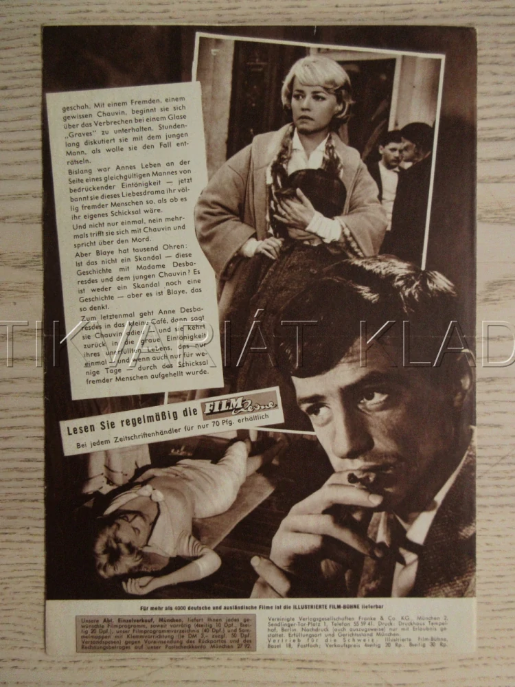 MODERATO CANTABILE, J. MOREAU, J.-P. BELMONDO, D. HAUDEPIN, BIO PROGRAM Č. 5426