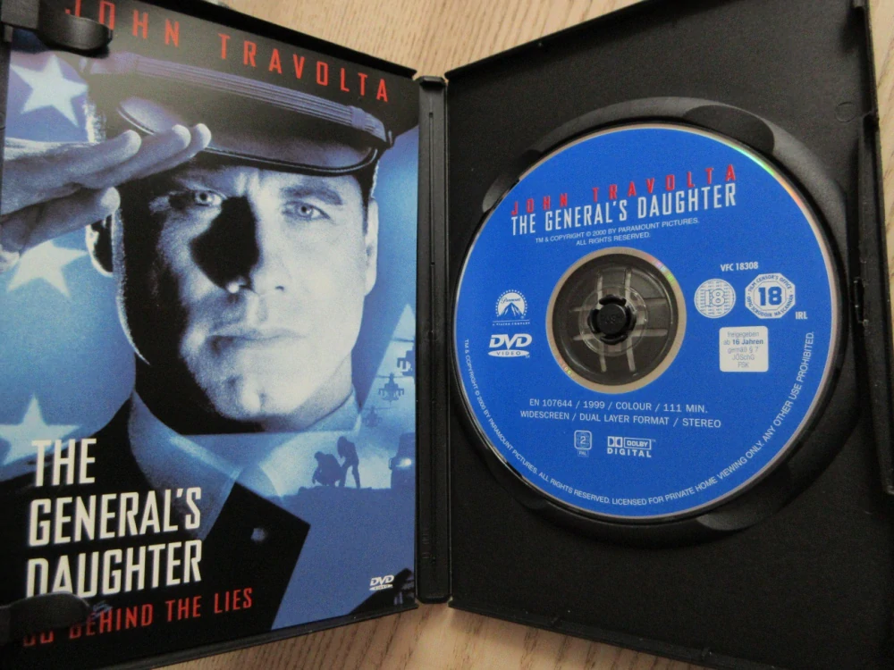 THE GENERAL'S DAUGHTER, J. TRAVOLTA, M. STOWE, GB OBAL, DVD FILM