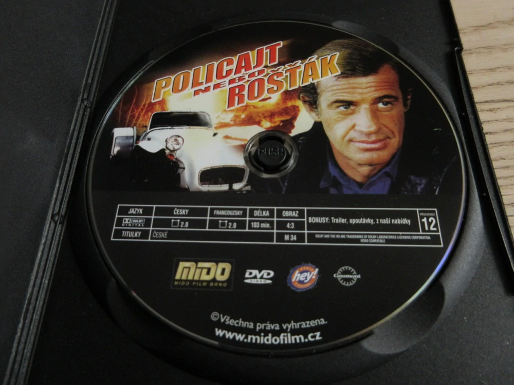 POLICAJT NEBO ROŠŤÁK, J.-P. BELMONDO, DVD FILM