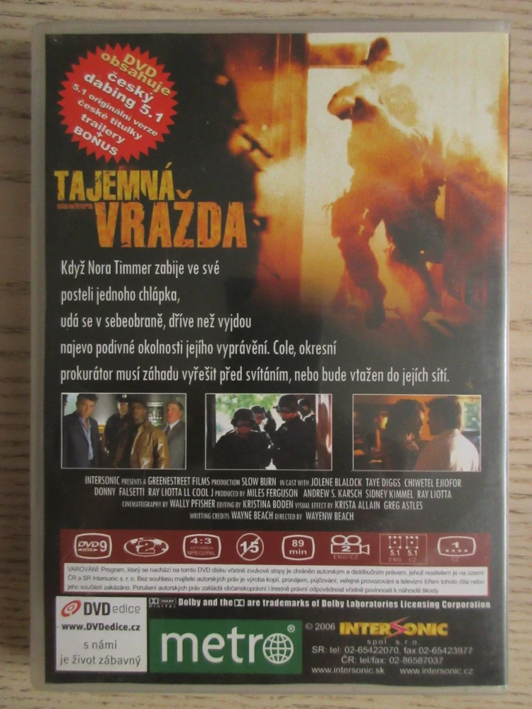 TAJEMNÁ VRAŽDA, R. LIOTTA, LL COOL J, DVD FILM