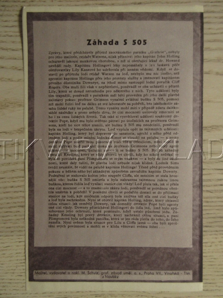 ZÁHADA 505, R: W. NIGH, N. BEERY, A. ALLYNOVÁ, 1934, BIO PROGRAM BČA