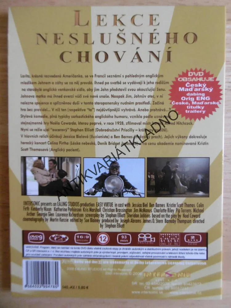 LEKCE NESLUŠNÉHO CHOVÁNÍ, DVD FILM