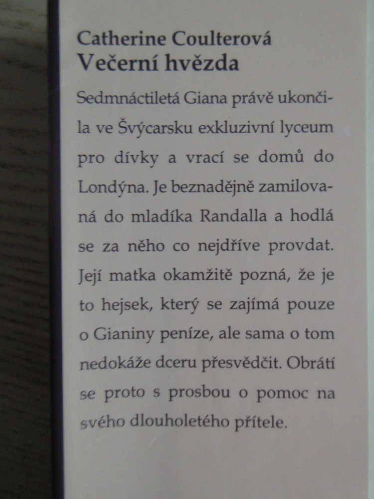 VEČERNÍ HVĚZDA, CATHERINE COULTEROVÁ, **an