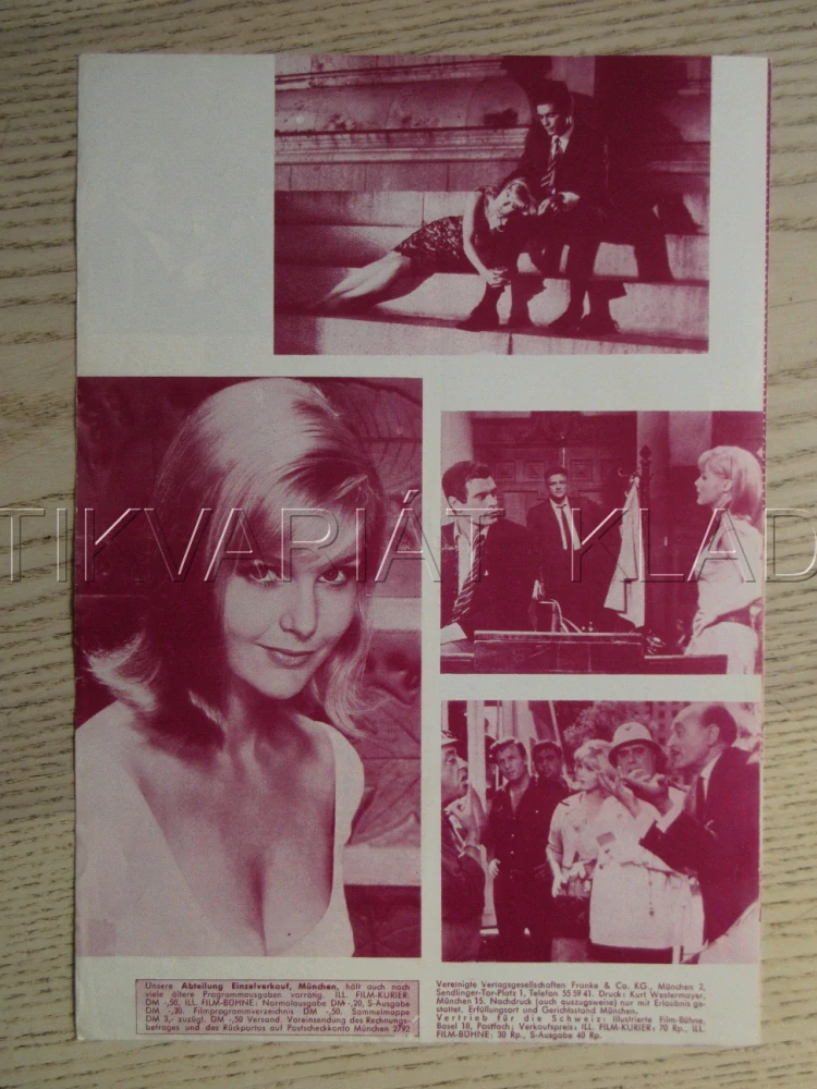 THE PLEASURE SEEKERS, ANN-MARGRET, T. FRANCIOSA, C. LYNLEY, BIO PROGRAM Č. 7049