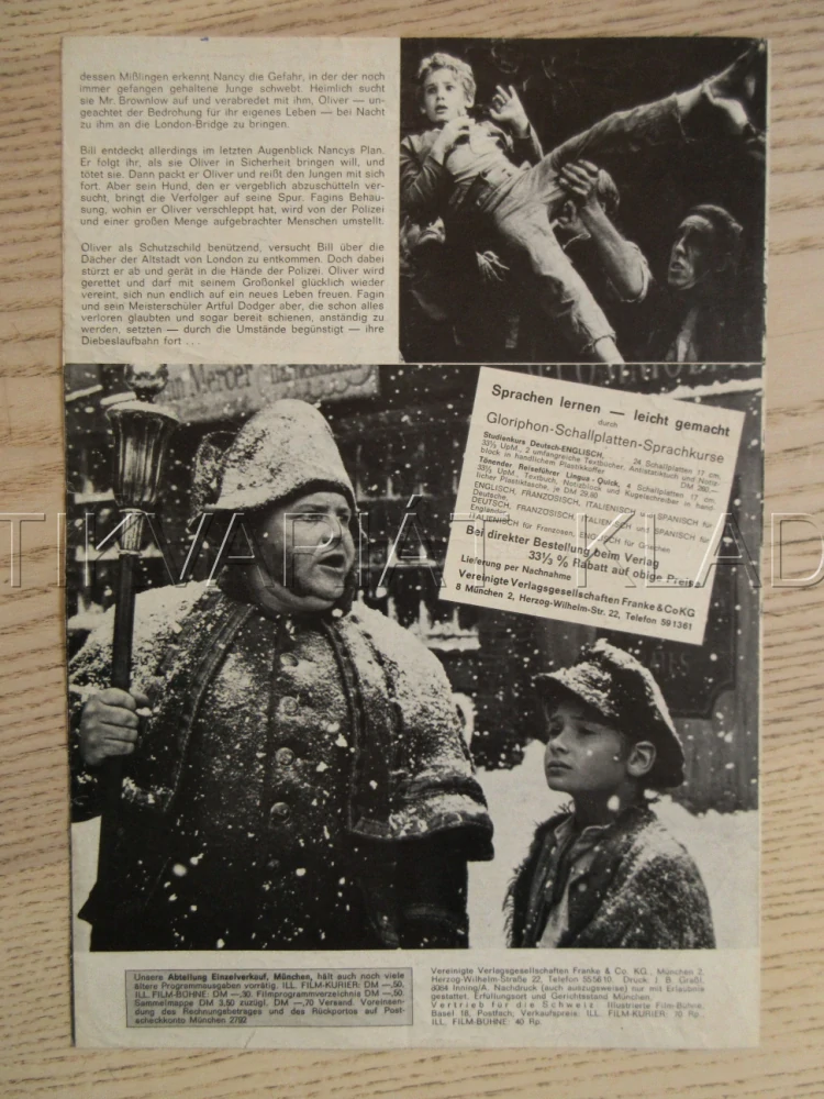 OLIVER!, R. MOODY, H. GRIFFITH, M. LESTER, BIO PROGRAM Č. 8038