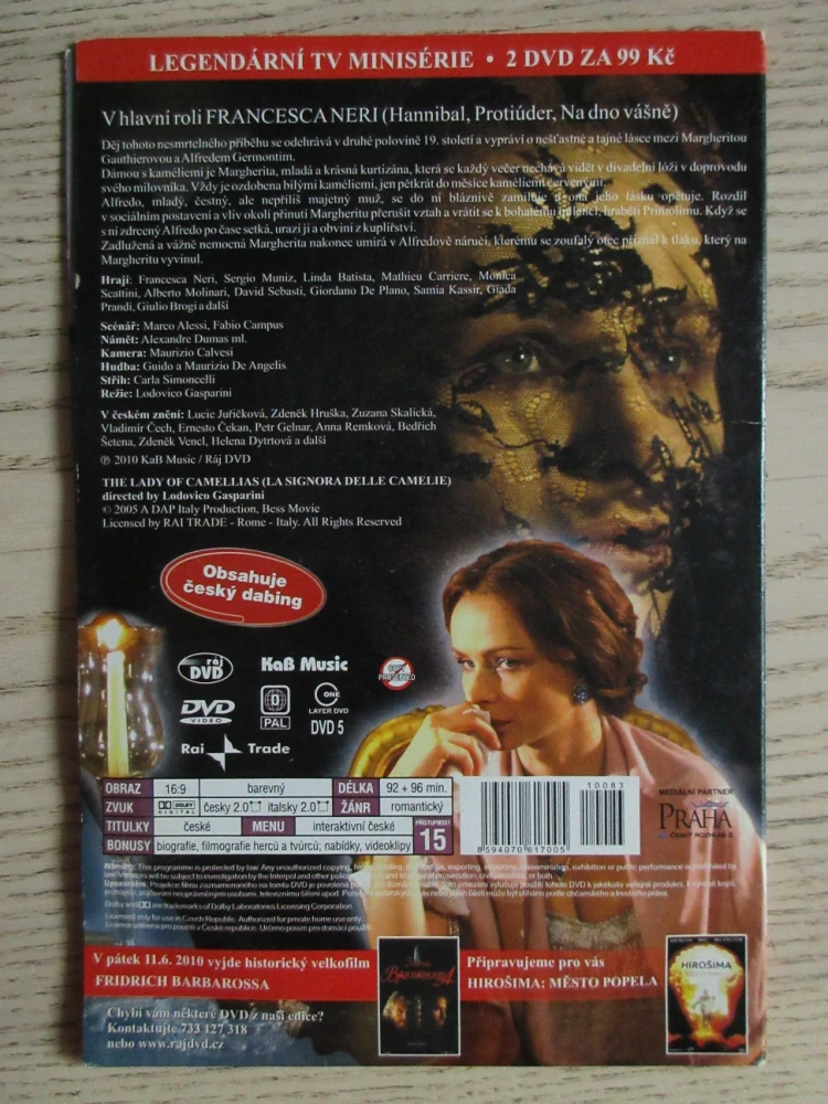 DÁMA S KAMÉLIEMI, F. NERI, L. BATISTA, 2X DVD FILM