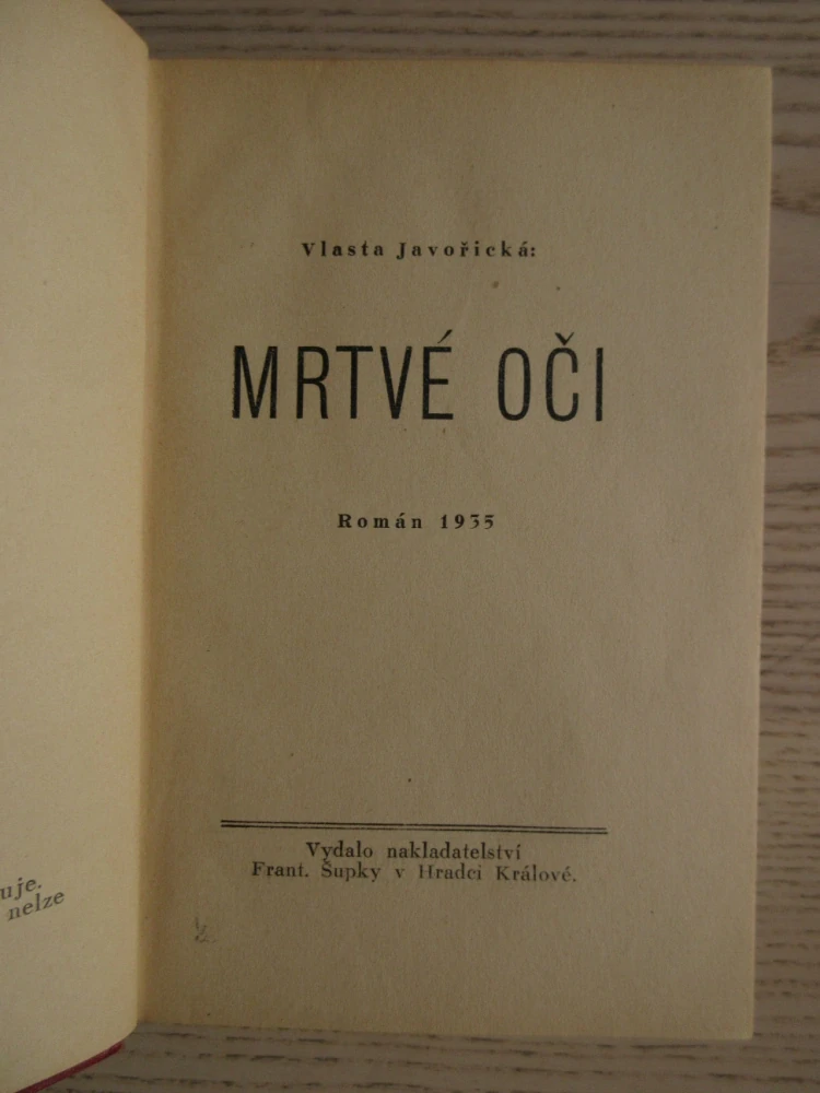 MRTVÉ OČI, 1-2, VLASTA JAVOŘICKÁ, **an