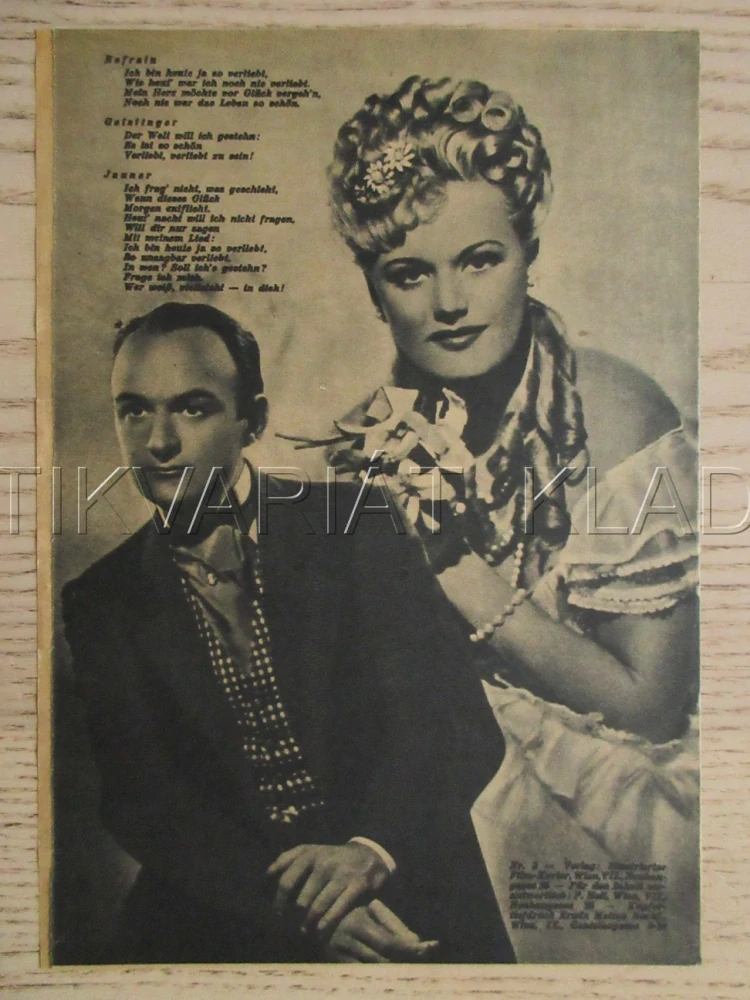 OPERETA, W. FORST, P. HÖRBIGER, L. SEZAK, FILM KURIER VBŠ Č. 3