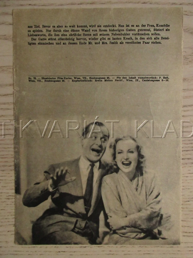 PAN SMITH S MANŽELKOU, C. LOMBARD, R. MONTGOMERY, FILM KURIER VBŠ Č. 73