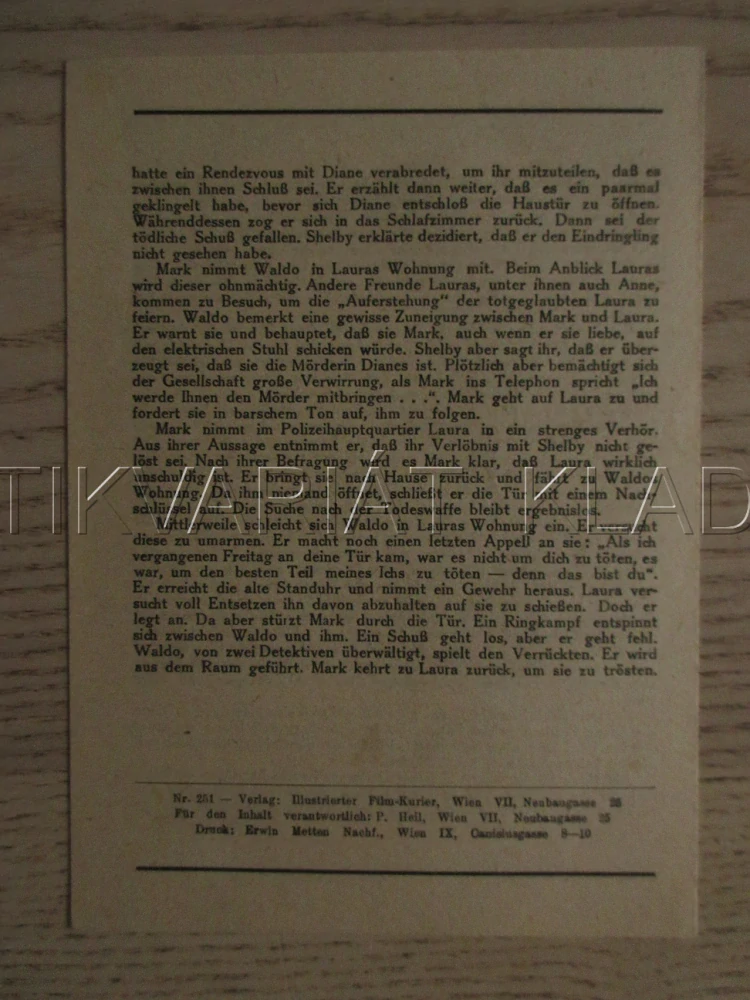 LAURA, G. TIERNEY, D. ANDREWS, V. PRICE, FILM USA, FILM KURIER VBŠ Č. 251