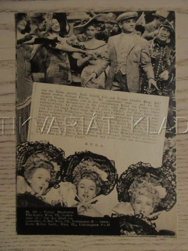 YANKEE DOODLE DANDY, J. CAGNEY, J. LESLIE, W. HUSTON, FILM USA, FILM KURIER VBŠ Č. 303