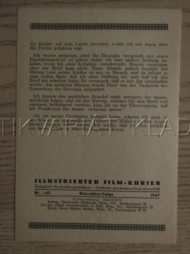 ALL THIS AND HEAVEN TOO, B. DAVIE, CH. BOYER, J. LYNN, FILM USA, FILM KURIER VBŠ Č. 367
